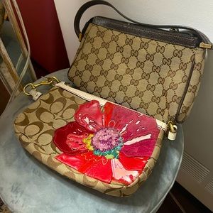 Two small designer bags one Gucci one is Coach limited edition